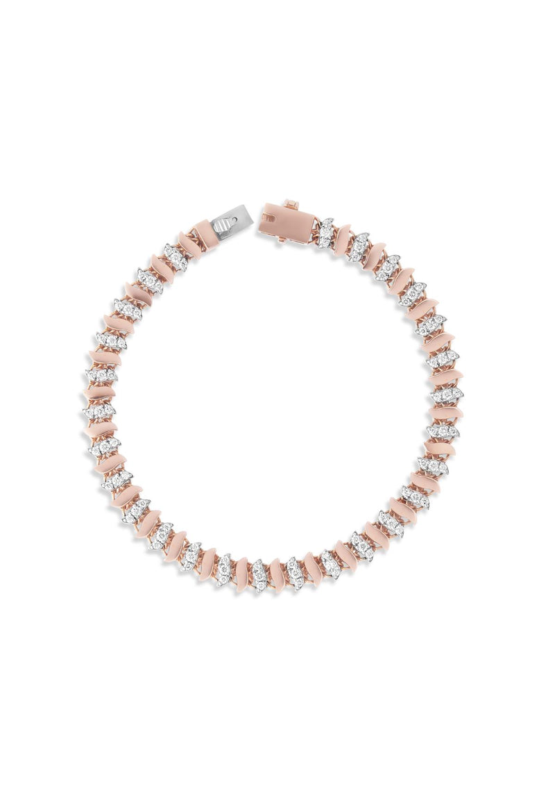 Rose Twist Diamond Tennis Bracelet
