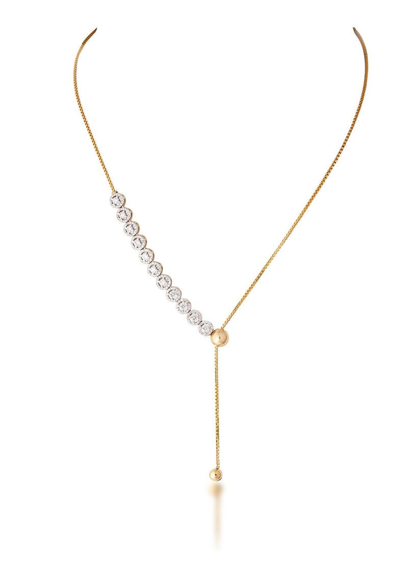Aurora Diamond Drop Adjustable Necklace