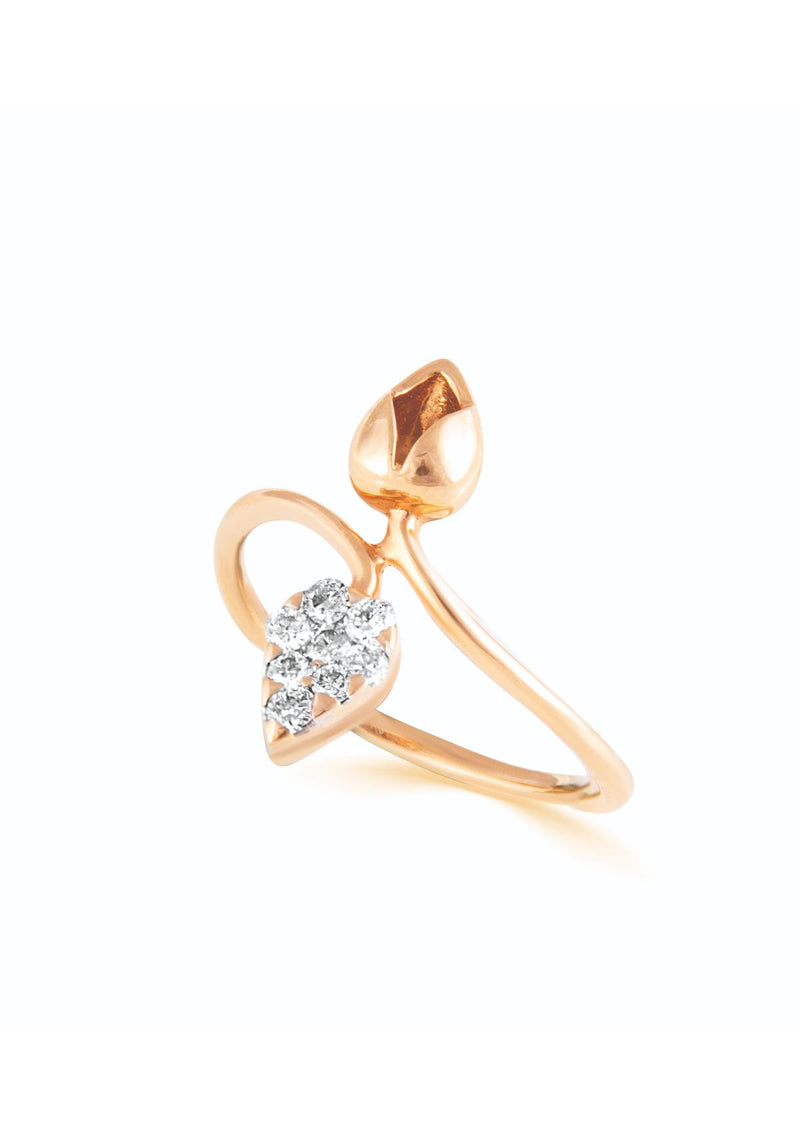 Heart Charm Diamond Ring