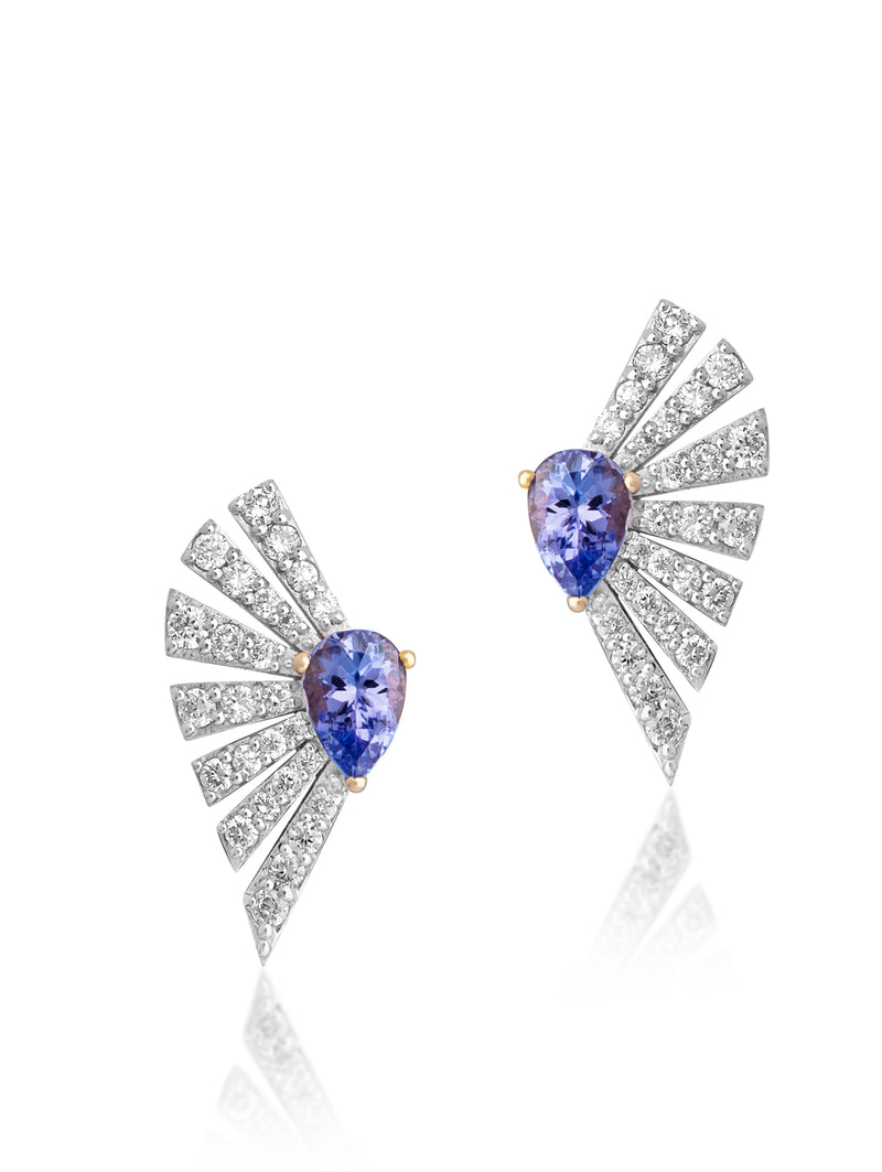 Celeste Tanzanite Diamond Stud Earrings